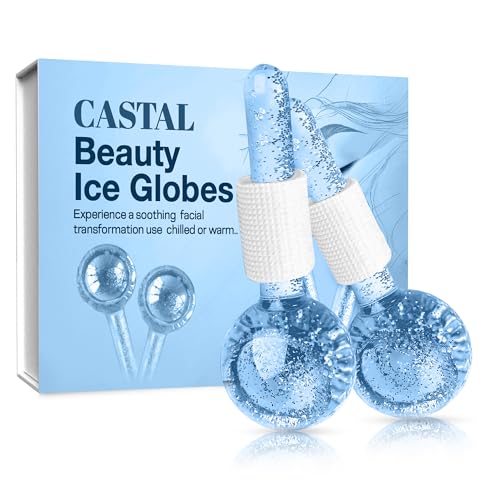 Ice Globes for Face 2Pcs – Freezer Safe Ice Globes for Facials, Skin Tightening & Anti-Aging – Reusable Facial IceGlobes to Reduce Puffiness & Wrinkles of Face, Neck & Eyes– Blue