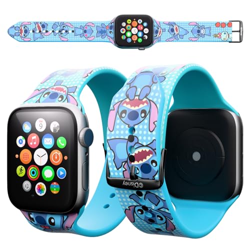 Disney Lilo and Stitch Stuff Wristband For Apple Watch Band Series 9/8/7/6/5/4/3/2/1/SE 38MM, 40MM, 41MM | Lilo and Stitch Gifts for Women, and All Fans | Replacement Apple Watch Compatible Bands For Women and Men