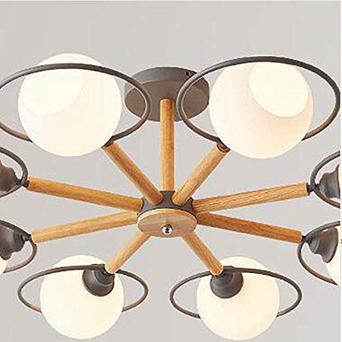 Lámpara de techo de madera nórdica para iluminar tu comedor nórdico 7