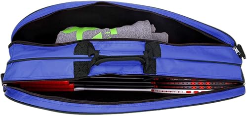 Miniatura 5 de JIAHG Bolsa de tenis para 6 raquetas, de un solo hombro, bolsa de raqueta de bádminton y squash, bolsa grande de equipo de gimnasio con