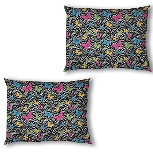 Yaofuren Zebra Print Theme 3 Pieces Duvet Covers King Size，Bedding Butterflies On Zebra Print Duvet Cover，Decorative 3 Piece Bedding Set With 2 Pillow Shams For All Season （Yellow，King） #TOP1
