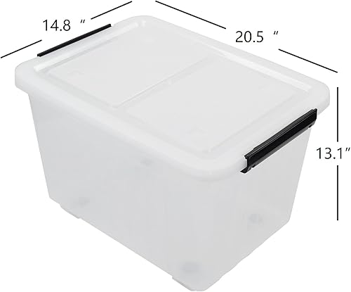 Miniatura 2 de Yesdate Juego de 4 cajas de almacenamiento de plástico, bolsa transparente con asa, 20 L