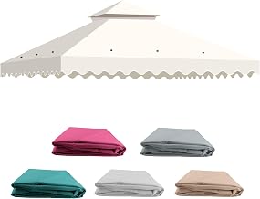Replacement Pergola Awnings 3 x 3 m, Replacement Canopy Tent for Garden Gazebo with Ventilation, 2 Tiers Replacement Cover for Outdoor Garden Pergolas for Camping, Beach, Barbecue Gazebo