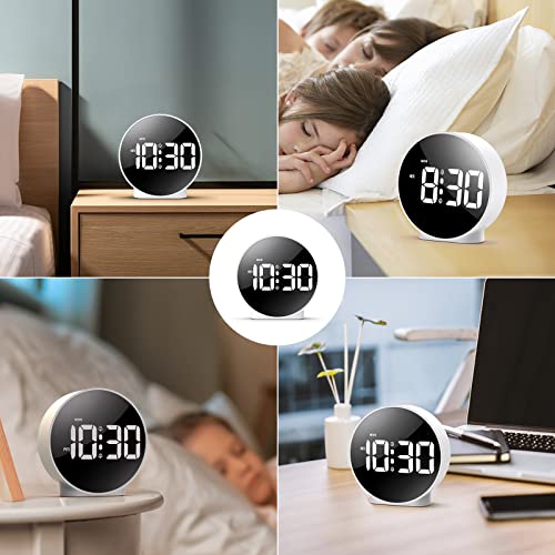 Oria Digital Alarm Clock, (New Version) Hd Led Display Digital Alarm Clock, Simple Table Clock, Electronic Desk Clock, Dual Alarms, 12/24Hr, 4 Adjustable Brightness For Bedroom, Office, Table #TOP6
