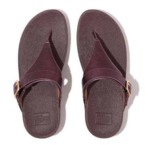 Image of FitFlop Lulu Adjustable Leather Toe-Post Sandals