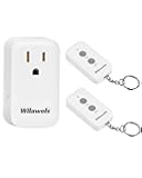 Remote Control Outlet Plug, WILAWELS Wireless Light Switch, On Off Remote Switch Outlet for Light, Lamp, Home Appliance, 100ft RF Range, 15A/1875W, FCC Listed, Two Switches for One 0utlet W02RC2106