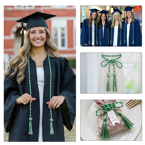 Image of GraduationMall Graduation Honor Cord 68 inch EmeraldWhite