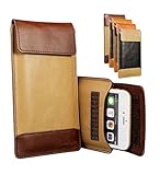 IPhone 6 6S Plus 5.5 Galaxy Note 3 4 5 Holster , [ OUTDOOR ] Climbing Hook / Inside Pocket , Synthetic Leather Carrying Pouch Cover Case with Secure Flip Velcro Closure . - Yellow Brown