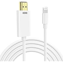 Lightning to HDMI Cable for iPhone Digital AV Adapter 1080P HD Video Sync Screen Connector iPhone to HDMI for TV Projector Monitor 6.6FT