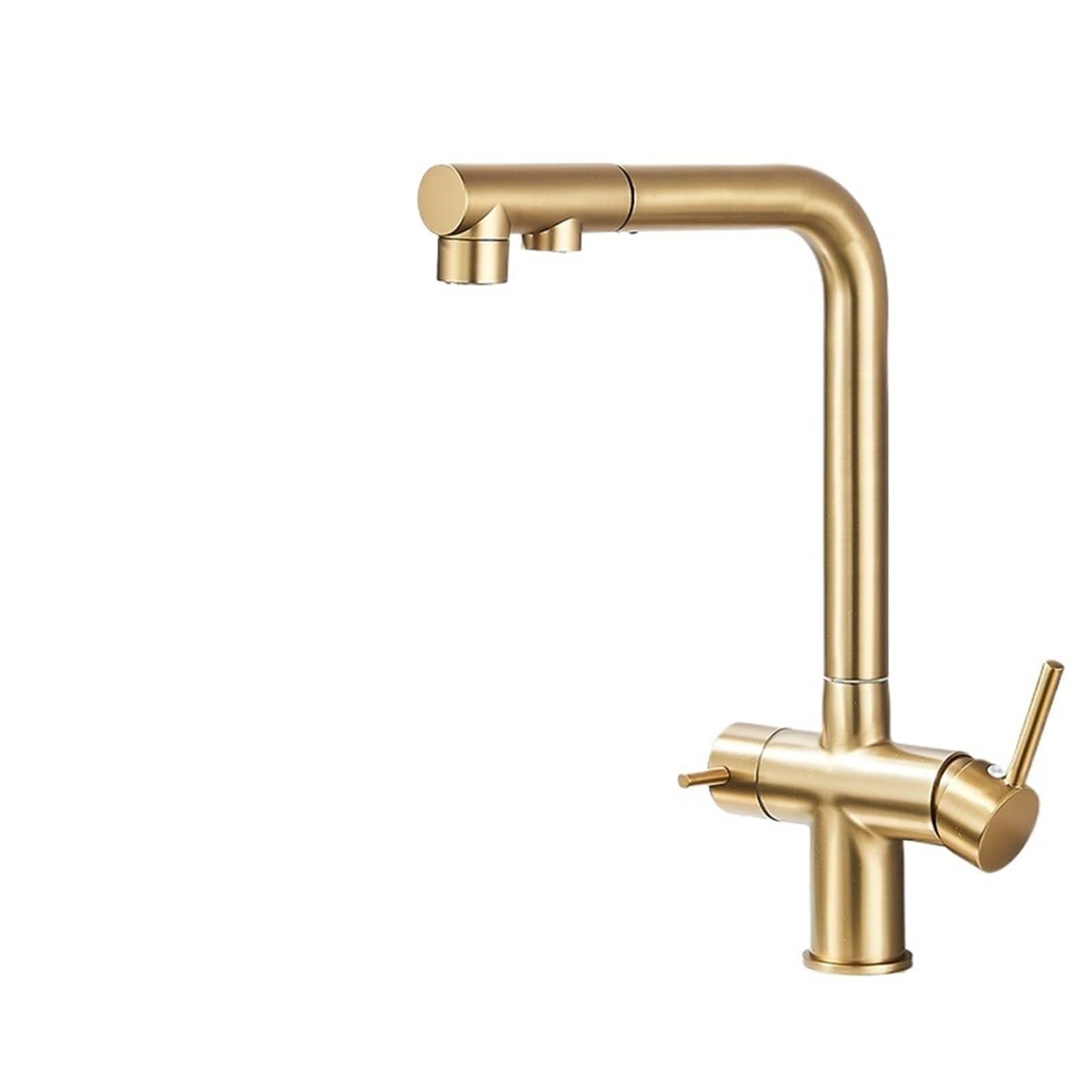 Grifo de cocina y baño de doble manija de metal