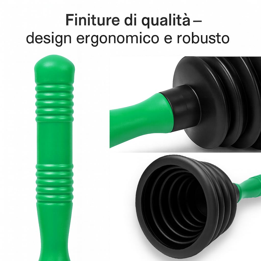 Stura lavandini e scarichi con ventosa sturalavandini – Suzione potente e riutilizzabile – Rimuove ingorghi in doccia, lavabo, vasca e cucina – Sturalavandino multiuso durevole (Verde Chiaro)