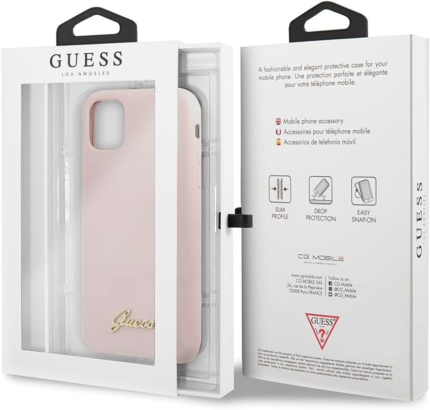 Bеѕt Quаlіtу 🔥 Guess Silicone Vintage Gold Logo Collection Case for iPhone 11 Pro - Light Pink