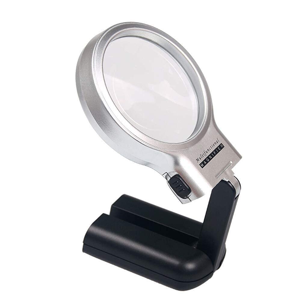 Loupe, éducative, recherche, optique HD 10x avec LED pour lire les personnes âgées, étudiants, poche portable, pliable, multifonction, identification de bureau caritatif