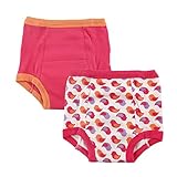 Luvable Friends 2-Pack Water Resistant Training Pants, Pink Birds, 4T