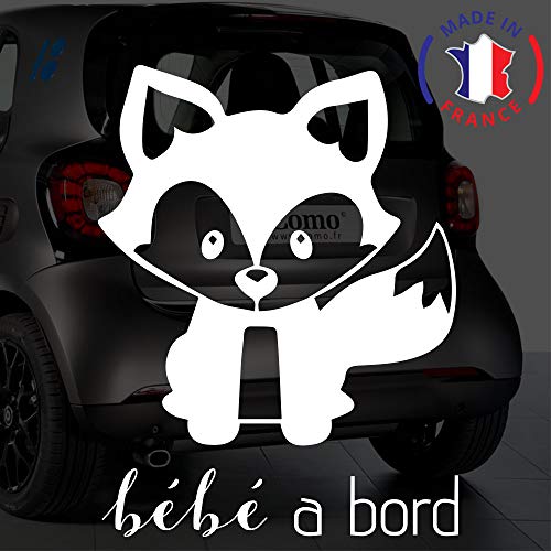 Sticker bébé à bord pour voiture Renard 20 cm Blanc - Anakiss