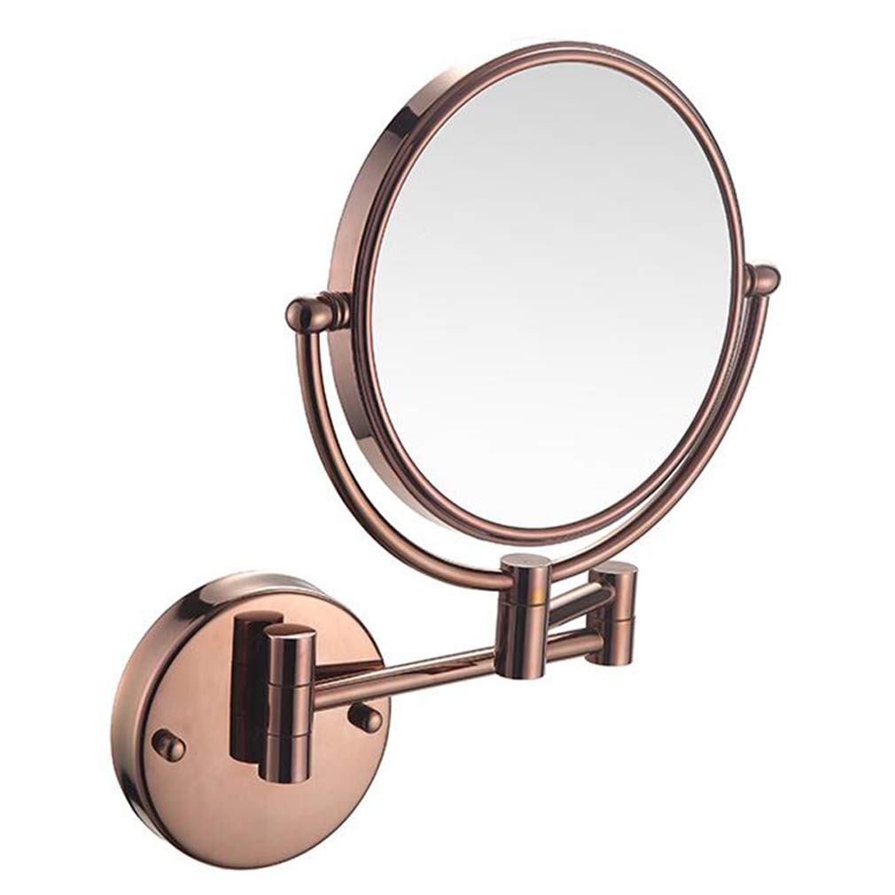 Miroir cosmétique extensible 3X en or rose pour une routine beauté zen