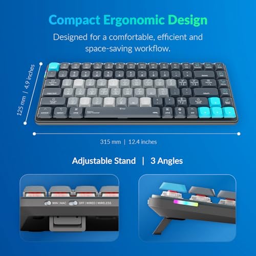 JCPAL Adobe Photoshop Keyboard • Dash Wireless Shortcut Keyboard for Mac and PC • Shortcut Hotkeys, Color-Coded Key Guide, Fully Customizable, Compact Low-Profile Design
