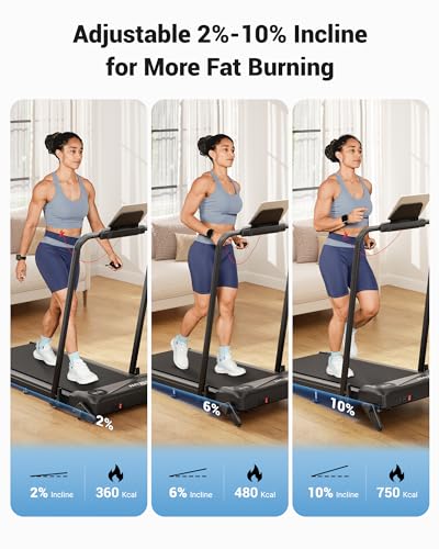 Image of THERUN 2 in 1 Walking Pad with Handle Bar, Foldable Under Desk Treadmill | 10% Manual Incline, 0.6-6.2 mph, APP & Remote Control, 2 in 1 Folding Handle Bar, Quiet Core Motor, Compact for Home Office
