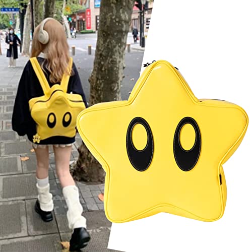 Zaino Stella Luminoso Carino Ed Piccolo Impermeabile Grande Sac à Dos étoile Capacità Zaini Casual per attività Quotidiane elegante leggero pelle sintetica giallo