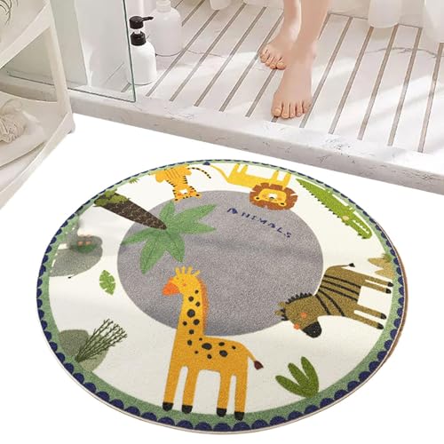Tapis rond lavable imperméable 1m chambre enfant - 7