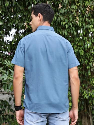 Image of Thomas Scott Men's | Solid | Half Sleeve | Regular Fit | Premium Irish Linen | Spread Collar | Casual Shirt