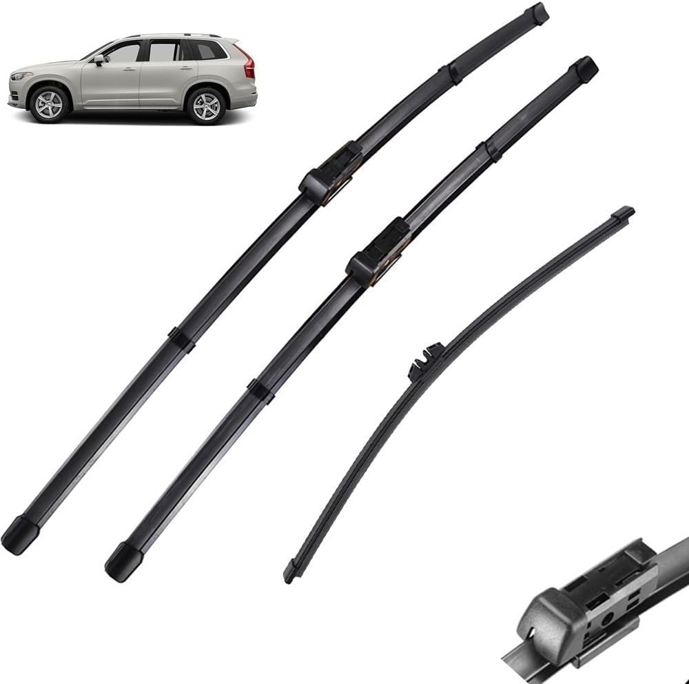 liufangfc Wiper Blades Front & Rear for Volvo XC90 MK2 2016-2023 24"+20"+14",Windscreen Wipers Hybrid – Lasts 2 Years, Silent & Streak-Free – 5-Min DIY Install