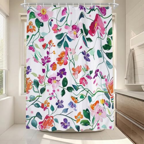 Rideau douche imperméable lavable en machine 180x220 en polyester avec œillets - 5