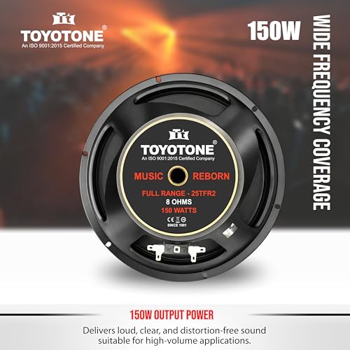 Image of TOYOTONE 10-Inch Full Range Speaker, Dual Cone, 150W RMS, 8 Ohm, Copper Voice Coil, 120x17mm Heavy Magnet - Hi-Fi Audio for Home & Car