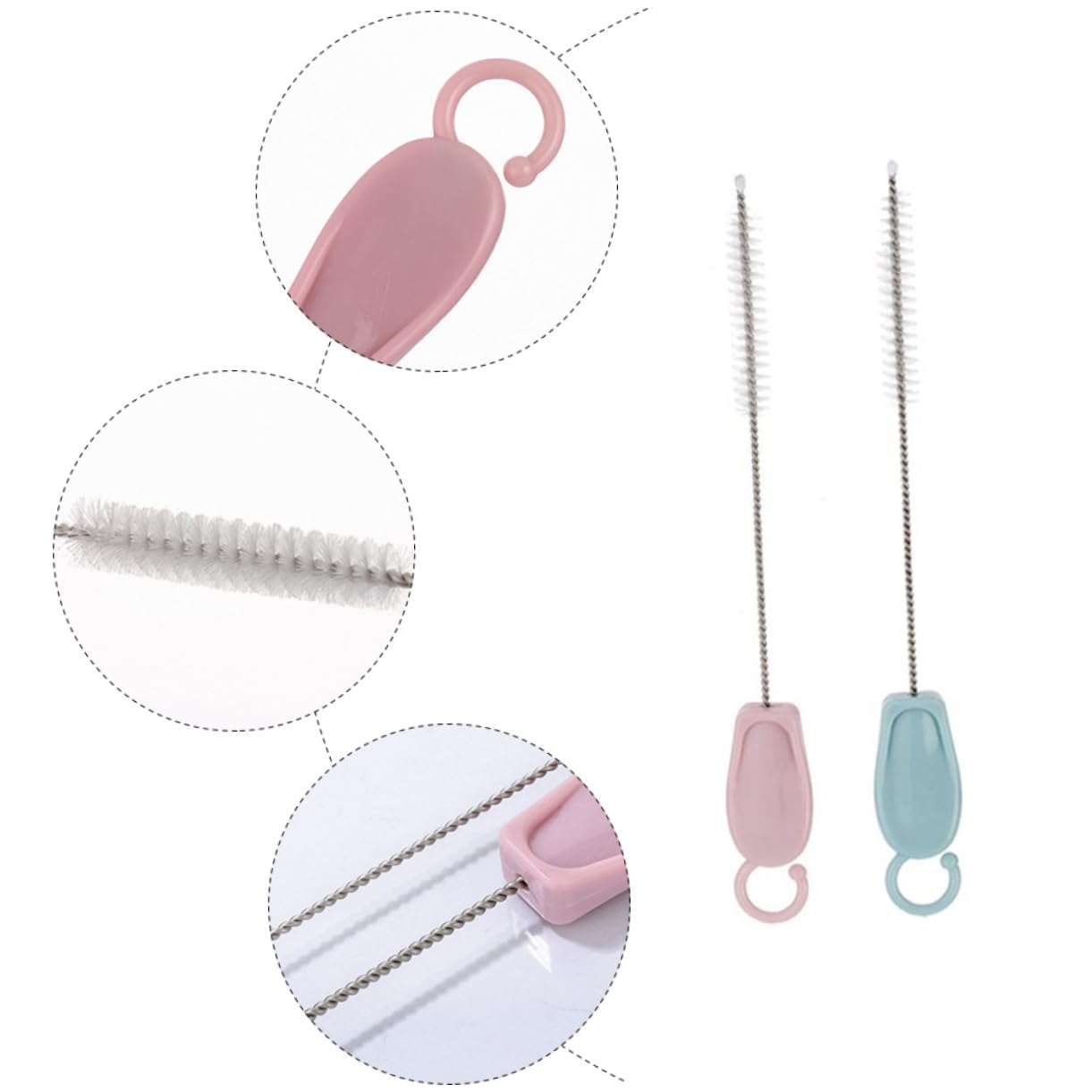 9sets Spazzole Per Pulizia Di Inossidabile Kit Da Design Ergonomico e Resistente Alla Corrosione Per Bottiglie e Riutilizzabili Misti