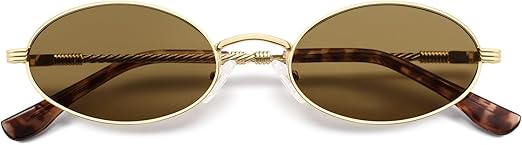 Retro Oval Cat Eye Sunglasses for Women Y2k Trendy Narrow 90s Sunnies Designer Sun Glasses AP3721