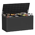 ROJIK Outdoor Storage Housing Deck Box - Waterproof Patio Furniture, Garden Tools, Cushions, Pool Accessories Storage Bench with Lockable Lid and Side Handles
