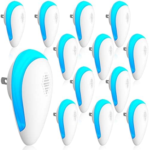 Qualirey 12 Pcs Ultrasonic Pest Repeller Pest Repellent Ultrasonic Plug in Mouse Repellent Mosquito Repellent Indoors Mouse Deterrent Ultrasonic for House Garage Warehouse Mosquito Mice Roaches Insect