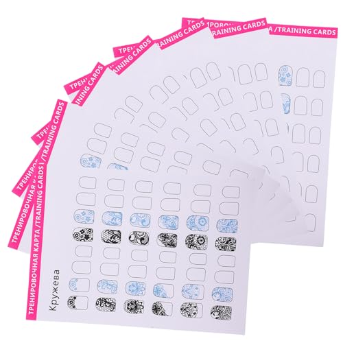 LIFKOME 12 feuilles Cartes Entraînement Manucure Blanches pour Pratique Nail Art Débutants Salon Professionnel Techniques Ongles