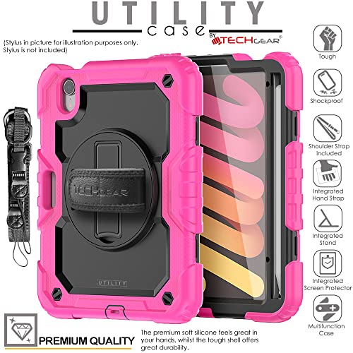 TECHGEAR UTILITY Case for iPad Mini 7/6, 8.3", Tough Rugged HEAVY DUTY Armour Shockproof Case with 360 Rotating Stand - Image 2