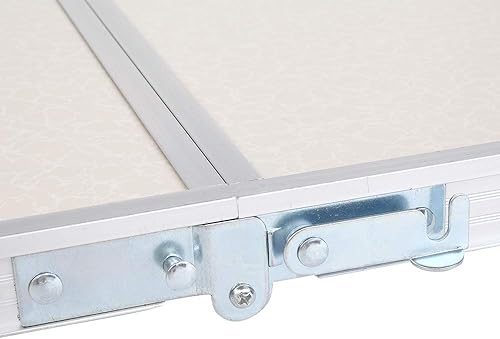 Miniatura 6 de EBLSE Mesa plegable multiusos portátil para uso doméstico, de aleación de aluminio, mesa plegable blanca, para reuniones familiares, picnics, viajes