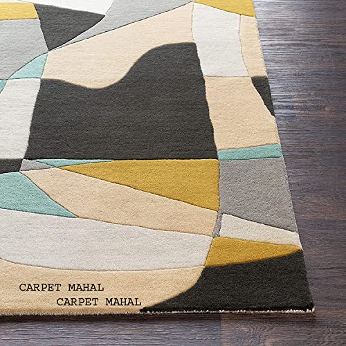 Image of Carpet Mahal Export Quality Handmade Tuffted Pure Woollen Carpet for Living Room Bedroom Size 5 x 7 feet (150X210 Cm) Color-Multi