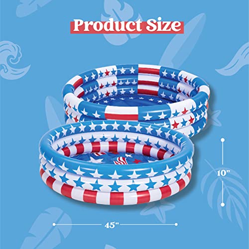2 Pack 45" X 10" Inflatable Kiddie Pool, Star American Flag Swimming Pool For Kids Toddler Summer Fun, Indoor&Outdoor Water Pool Baby Pool Pit Baby Swimming Pool #TOP5