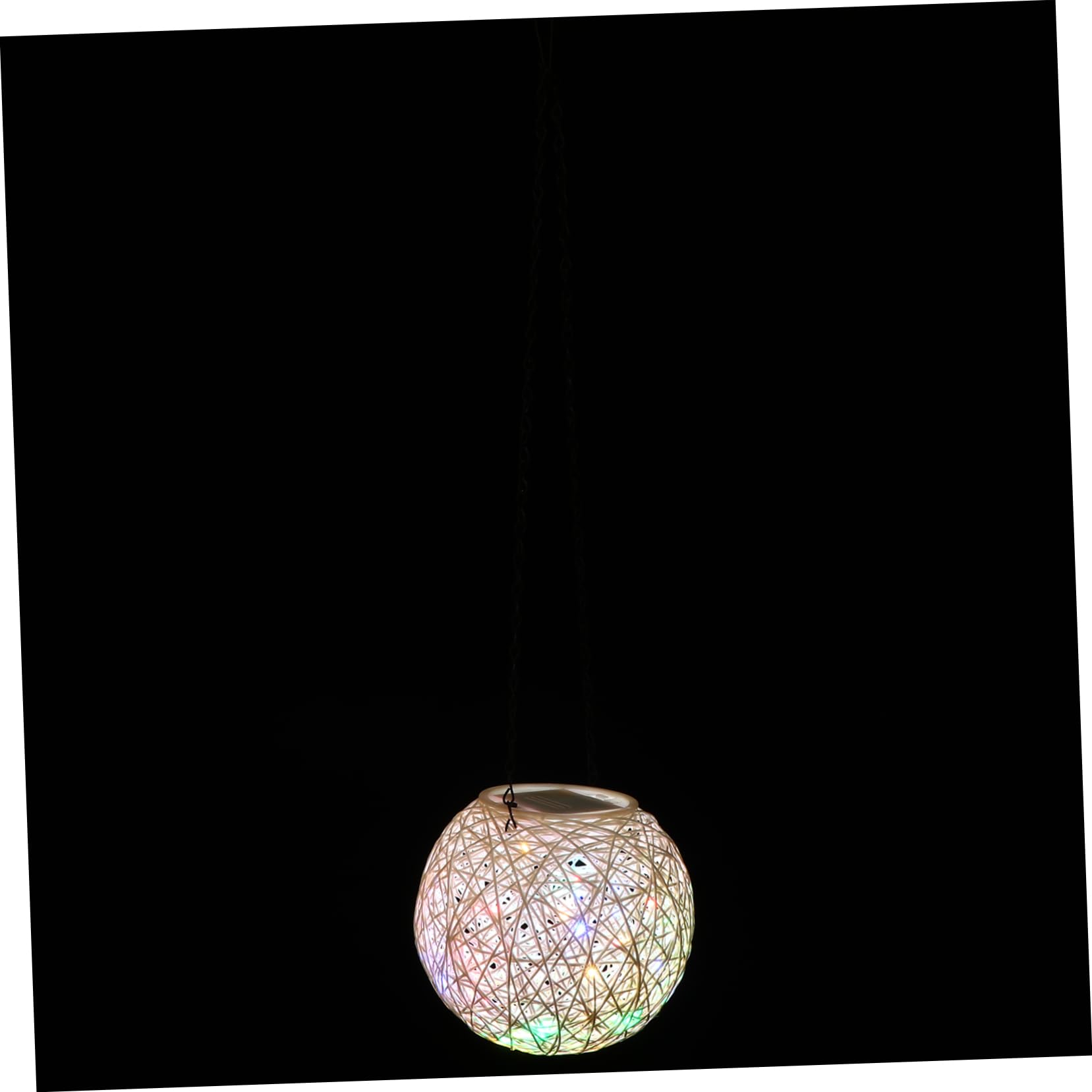 jojofuny Lámpara Colgante De Ratán Para Patio Decorativa Luz Sin Cables 1 Unidad
