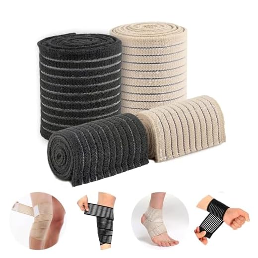 Ideal Swan Vendas Elasticas Compresion Adhesivas, 4 Piezas Venda Elastica Adhesiva Cinta Adhesiva Deportiva, Knee Compression Sleeve Compression Leg Sleeve Rodillera ajustable con compresión