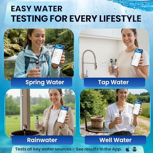 Image of 20-in-1 Drinking Water Test Kit with App, Digital Water Tester for Drinking Water, Home Water Test Kit, Well Water Testing Kit, Water Test Strips for Lead, Hardness, Chlorine, Nitrate & more