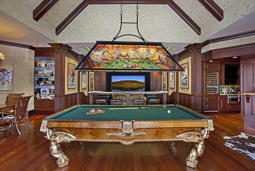 TOCHIC Tiffany Pool Table Light, 3-Light Vintage Billiard Table Light for 7' 8' Table, Rustic Billiard Island Chandelier for Game Room, Kitchen Island, Dining Room, Cabin - Image 5