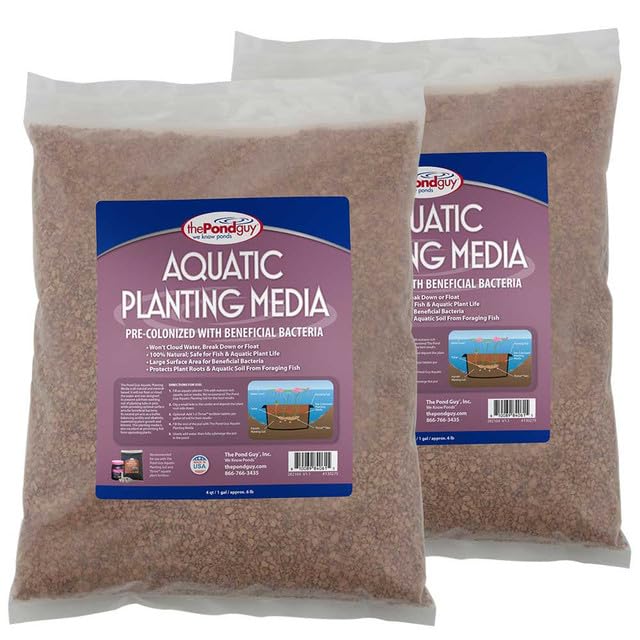 The Pond Guy Planting Media, Outdoor Water Garden Plant Medium, Grow Lily, Lotus & Aquatic Plants, Substrate Seeds Beneficial Microbes, 8 Quarts (2X 4qt/Approx. 6 lb Bags)