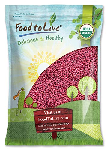 Food to Live Organic Small Red Chili Beans, 10 Pounds