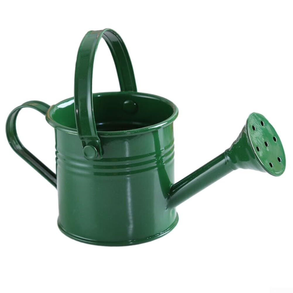 SPORTARC 1 pcs Watering Can， Garden Small Water Spraying Pot Flower Kettle Metal Watering Can Sprinkled(ArmyGreen)