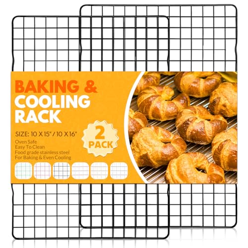 2 PCS Cooling Racks for Cooking and Baking, 15x10 Inches Stainles...