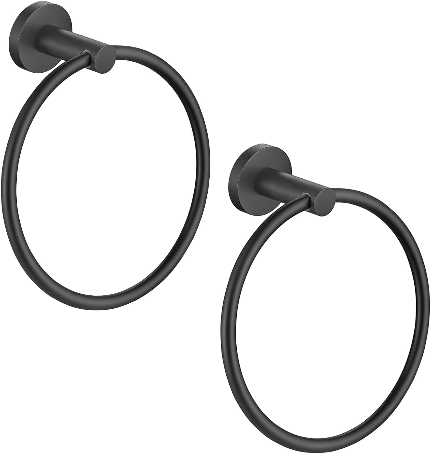 Matte Black Stainless Steel Wall Mounted Towel Ring Set