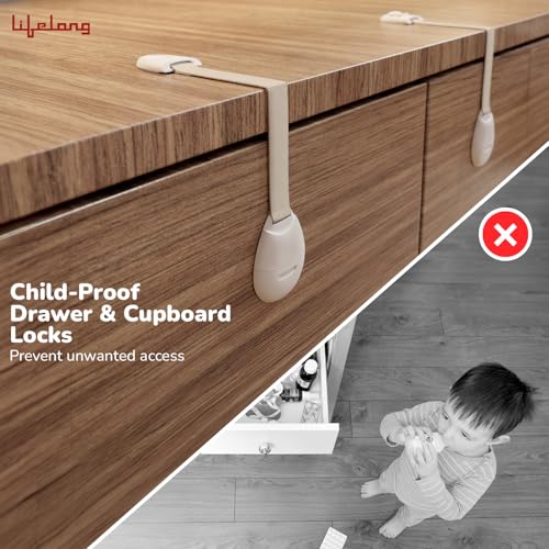 Image of Lifelong 30 pcs Baby Proofing Kit for Home - All-in-One Child Safety Locks for Drawer, Cupboard & Fridge, Socket Plug Guards (2 & 3 Pin), Edge & Corner Guards, Switchboard Cover, 6 Months-6 Years