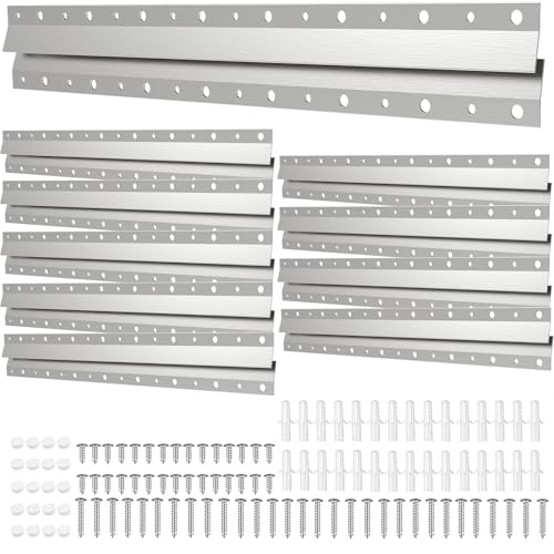 Image of French Cleat Hanger 16 Inch - 10 Pairs, Z Bar Hanger Supports 60 Lbs, Interlocking Wall Mounting Bracket Hardware Kit for Hanging Mirrors, Picture, Shelf, Whiteboard, Art, Frames