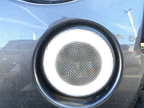 Image of iJDMTOY Smoked Lens LED Driving /DRL Turn Signal Lamp Assembly Compatible With Jeep 2007-17 Wrangler (White LED Halo Ring as Parking /Driving /DRL Lights & Amber LED Center Light as Turn Signals)