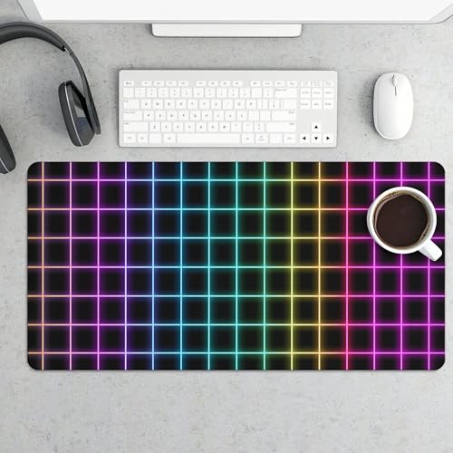Image of Extended Gaming Mouse Pad, with Stitched Edges Large Mouse Pad Desk Protector, Rubber Base Mousepad Keyboard Mouses Mat for Work Game Office Home- 32 inch X 16 inch Inch